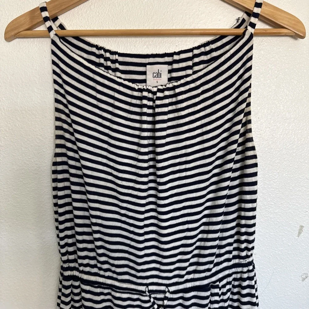 CAbi 5105 Boat Striped Maxi dress, blue/white‎ Sz Small, nautical, coastal